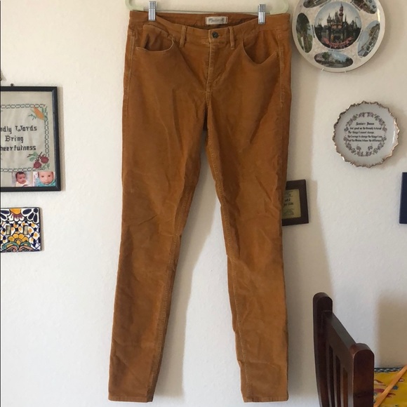 Madewell Rust Tan Skinny Corduroy Pants 30X32
